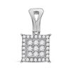 Image 1 : Round Diamond Square Cluster Pendant 1/4 Cttw 14KT White Gold