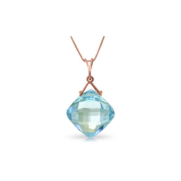 Genuine 8.75 ctw Blue Topaz Necklace 14KT Rose Gold - REF-21T4A