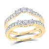 Image 1 : Round Diamond Wedding Wrap Ring Guard Enhancer 1 Cttw 14KT Yellow Gold