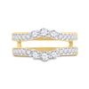 Image 2 : Round Diamond Wedding Wrap Ring Guard Enhancer 1 Cttw 14KT Yellow Gold