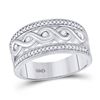 Image 1 : Round Diamond Twist Scroll Band Ring 1/4 Cttw 10KT White Gold
