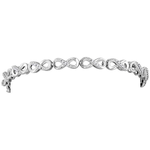 Round Diamond Infinity Fashion Bracelet 1/4 Cttw 10KT White Gold