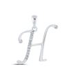 Image 1 : Round Diamond H Initial Letter Pendant 1/12 Cttw 10KT White Gold
