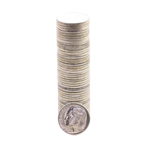 Roll of (50) Brilliant Uncirculated 1963-D Roosevelt Dimes