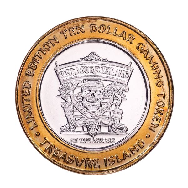 .999 Silver Treasure Island Las Vegas, Nevada $10 Casino Limited Edition Gaming Token