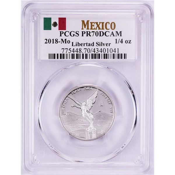 2018-Mo Mexico Proof 1/4 oz Silver Libertad Coin PCGS PR70DCAM