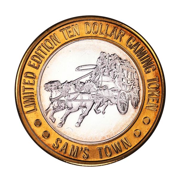 .999 Silver Sam's Town Las Vegas, Nevada $10 Casino Limited Edition Gaming Token