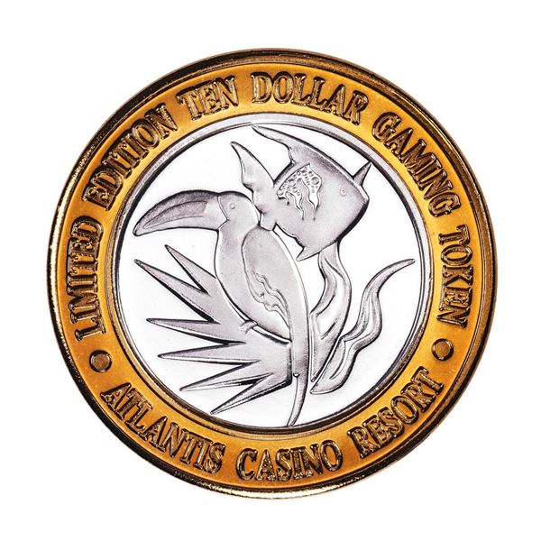 .999 Fine Silver Atlantis Casino & Resort Reno, NV $10 Limited Edition Gaming Token