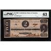 Image 1 : 1862 $2 Confederate States of America Note T-54 PMG Choice Uncirculated 63