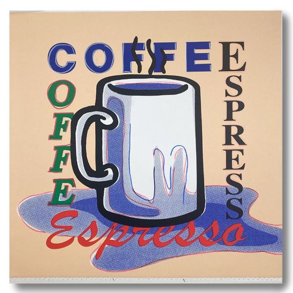 Steve Kaufman (1960-2010) "Espresso" Original Mixed Media On Canvas