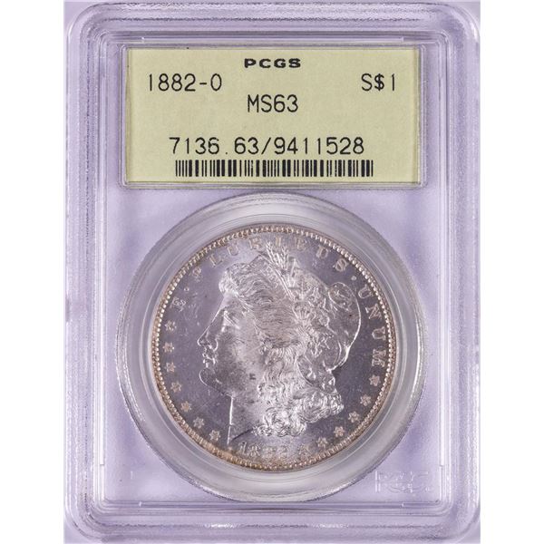 1882-O $1 Morgan Silver Dollar Coin PCGS MS63 Old Green Holder