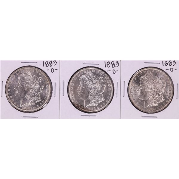 Lot of (3) 1883-O $1 Morgan Silver Dollar Coins