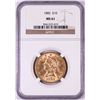 Image 1 : 1882 $10 Liberty Head Eagle Gold Coin NGC MS61