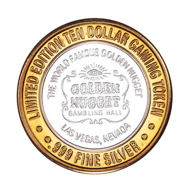 .999 Fine Silver Golden Nugget Las Vegas, Nevada $10 Limited Edition Gaming Token