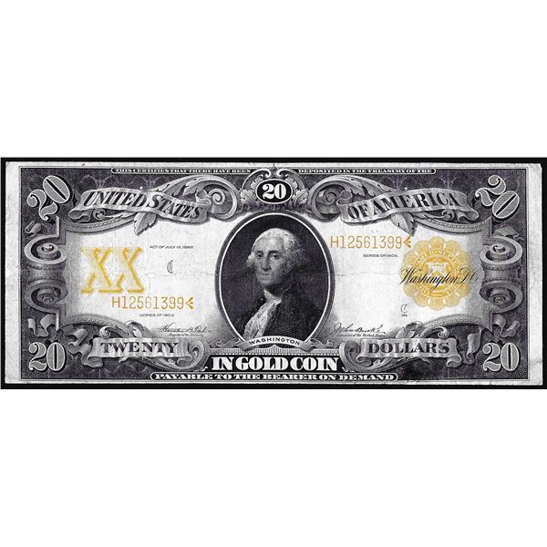 1906 $20 Gold Certificate Note