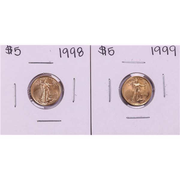 Lot of 1998-1999 $5 American Gold Eagle Coins