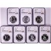 Image 1 : Lot of 1957-1963 Proof Franklin Half Dollar Coins NGC PF68