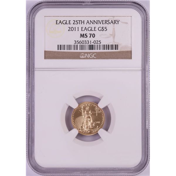 2011 $5 American Gold Eagle Coin NGC MS70