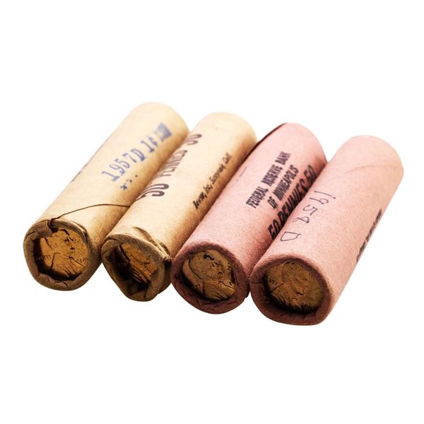 Lot of (2) 1957-D & (2) 1958-D Lincoln Wheat Cent Rolls