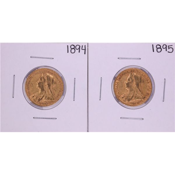 Lot of 1894-1895 Great Britain Sovereign Gold Coins