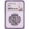 Image 1 : 1956 Type 2 Proof Franklin Half Dollar Coin NGC PF69