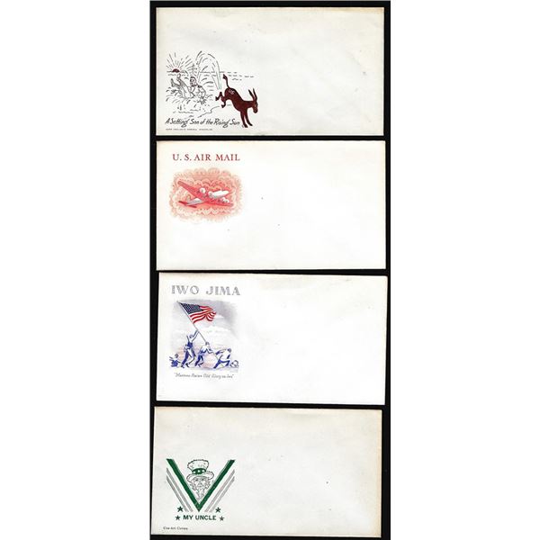 Lot of (4) WWII Era Patriotic Unused Envelopes