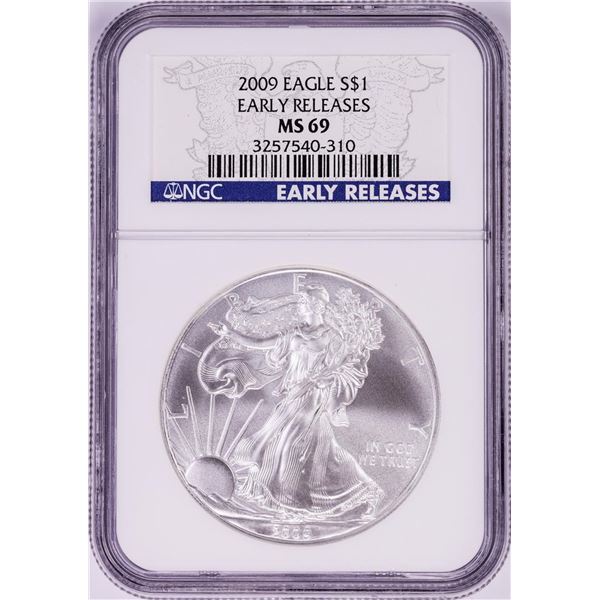 2009 $1 American Silver Eagle Coin NGC MS69 Early Releases