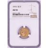 Image 1 : 1915 $2 1/2 Indian Head Quarter Eagle Gold Coin NGC AU55