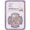 Image 1 : 1928-S $1 Peace Silver Dollar Coin NGC AU58