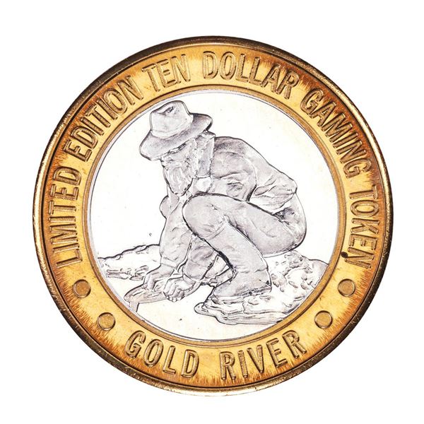 .999 Silver Gold River Laughlin, Nevada $10 Casino Limited Edition Gaming Token