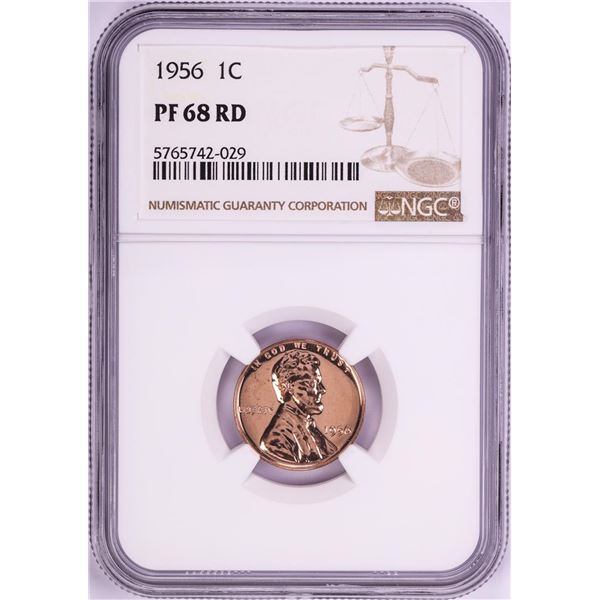 1956 Proof Lincoln Wheat Cent Coin NGC PF68RD