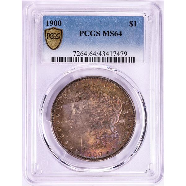 1900 $1 Morgan Silver Dollar Coin PCGS MS64 Amazing Toning