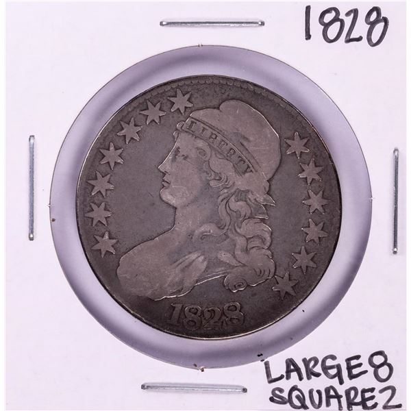 1828 Large 8 Square 2 Capped Bust Half Dollar Coin