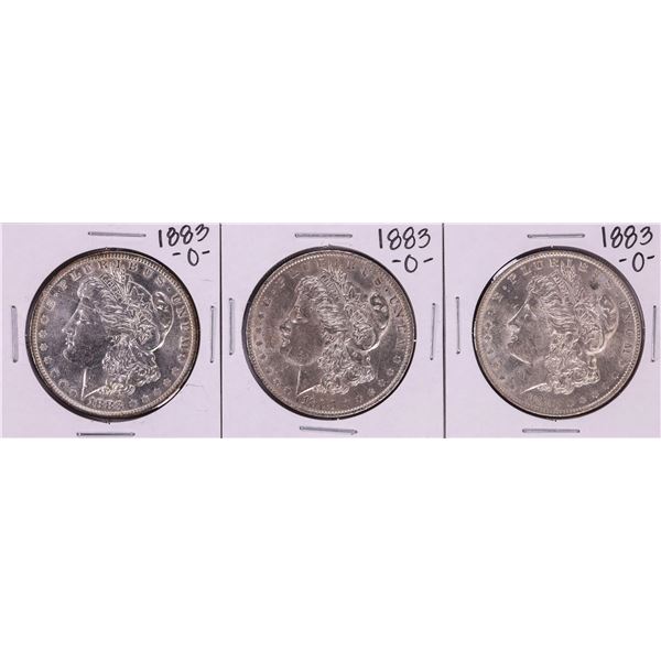 Lot of (3) 1883-O $1 Morgan Silver Dollar Coins