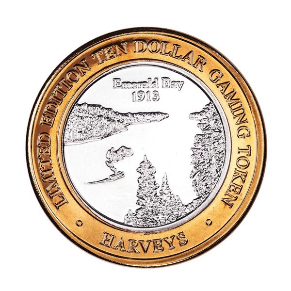 .999 Silver Harveys Lake Tahoe, Nevada $10 Casino Limited Edition Gaming Token