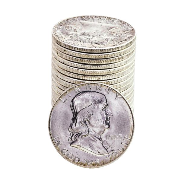 Roll of (20) Brilliant Uncirculated 1963 Franklin Half Dollar Coins