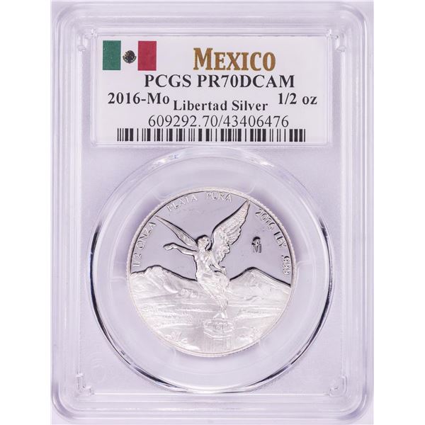 2016-Mo Mexico Proof 1/2 oz Silver Libertad Coin PCGS PR70DCAM