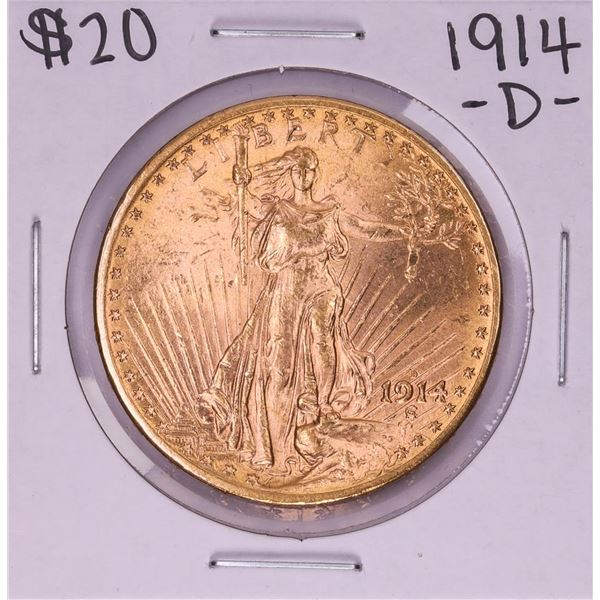 1914-D $20 St. Gaudens Double Eagle Gold Coin