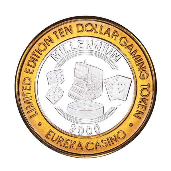.999 Silver Eureka Casino Mesquite, Nevada $10 Limited Edition Gaming Token