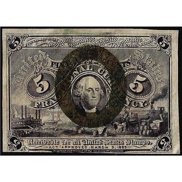 March 3, 1863 Second Issue Five Cents Fractional Currency Note