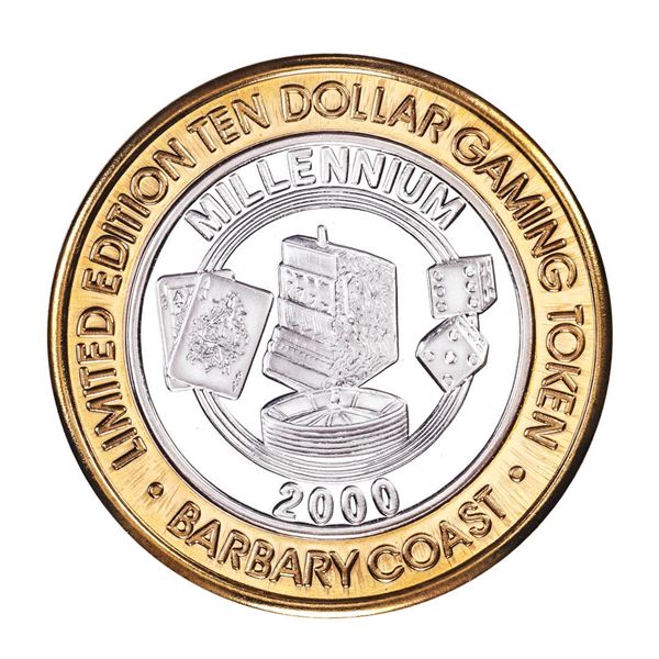 .999 Silver Barbary Coast Las Vegas, Nevada $10 Casino Limited Edition Gaming Token