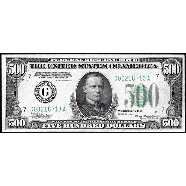 1934A $500 Federal Reserve Bank Note Chicago