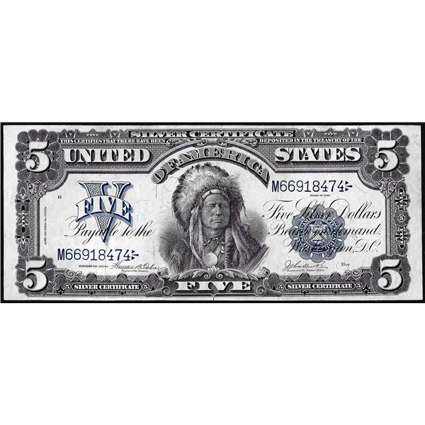 1899 $5 Indian Chief Silver Certificate Note