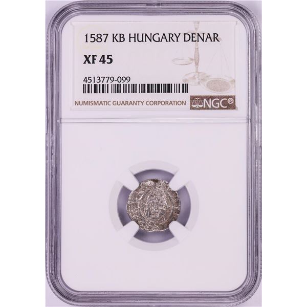 1587 KB Hungary Denar 'Madonna and Child' Coin NGC XF45