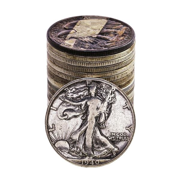 Roll of (20) Mixed Date Walking Liberty Half Dollar Coins