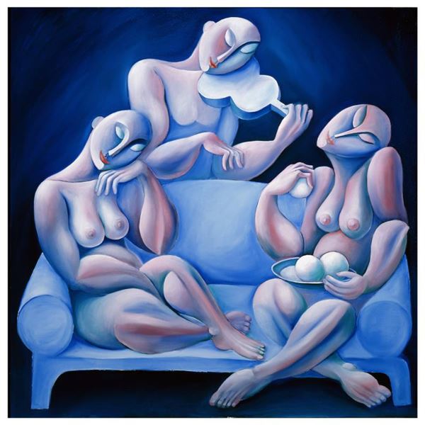Yuroz "The Light Blue Couch" Limited Edition Serigraph On Paper