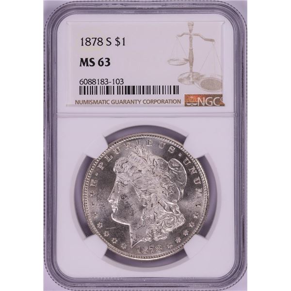 1878-S $1 Morgan Silver Dollar Coin NGC MS63