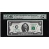 Image 1 : 1976 $2 Federal Reserve Note Kansas City Fr.1935-J PMG Superb Gem Uncirculated 67