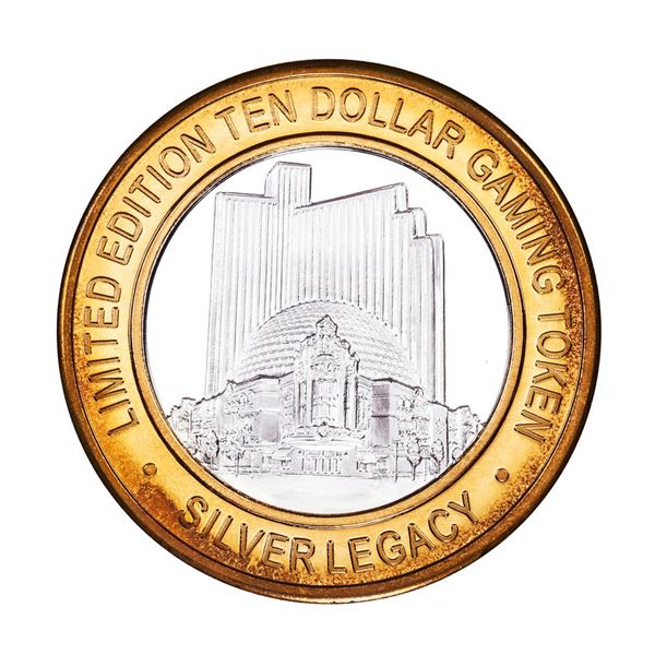 .999 Fine Silver Silver Legacy Reno, Nevada $10 Limited Edition Gaming Token