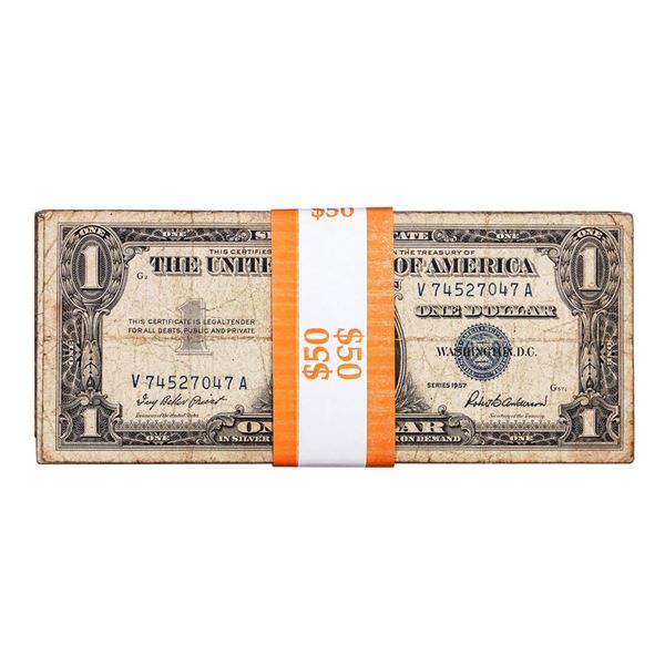Lot of (50) 1957 $1 Silver Certificate Notes
